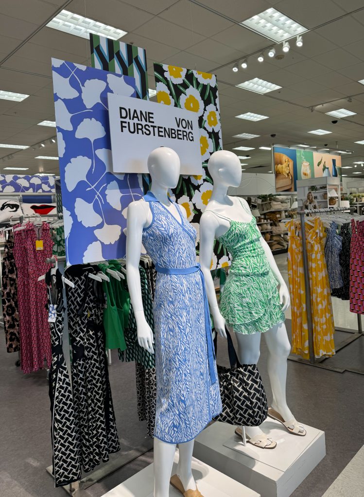 A display of dresses and other clothes in Target
