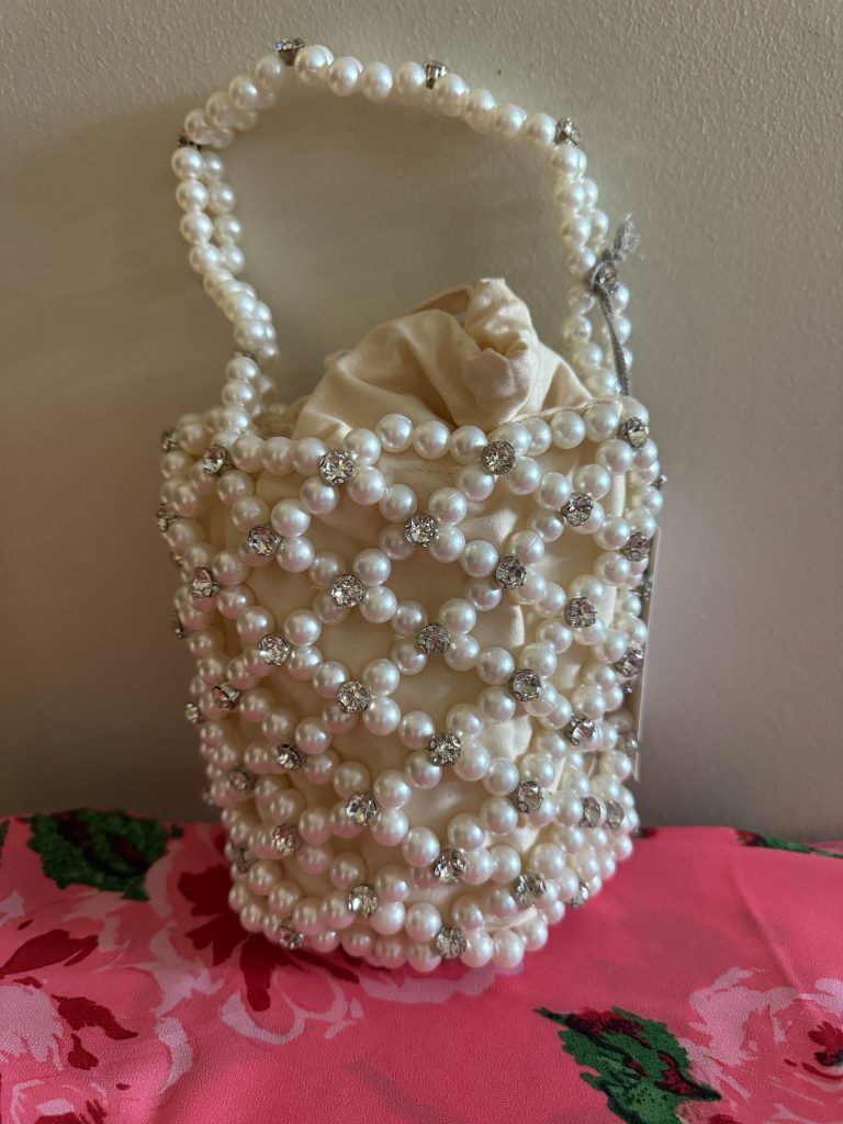 Pearl covered handbag
